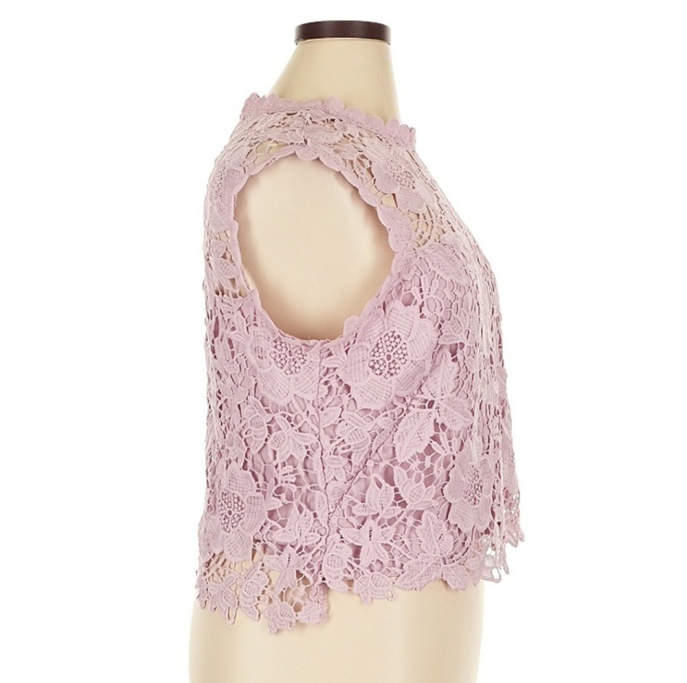 Nanette Lepore NWT XL Romantic Floral Lace Crop Top - Picture 3 of 6